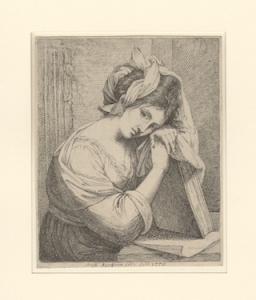 Original bluestocking, Angelica Kauffman was a painter, socialite, and female founding member of the British Royal Academy. She printed this self-portrait, which is part of the collection at NYPL.